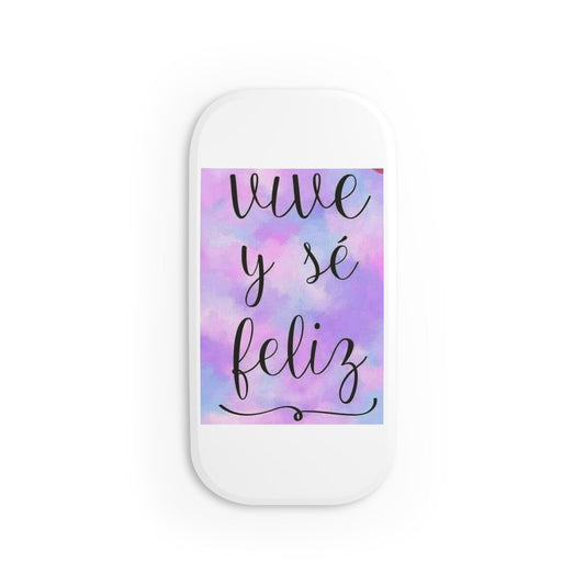 Live Be Happy Phone Click-On Grip Spanish