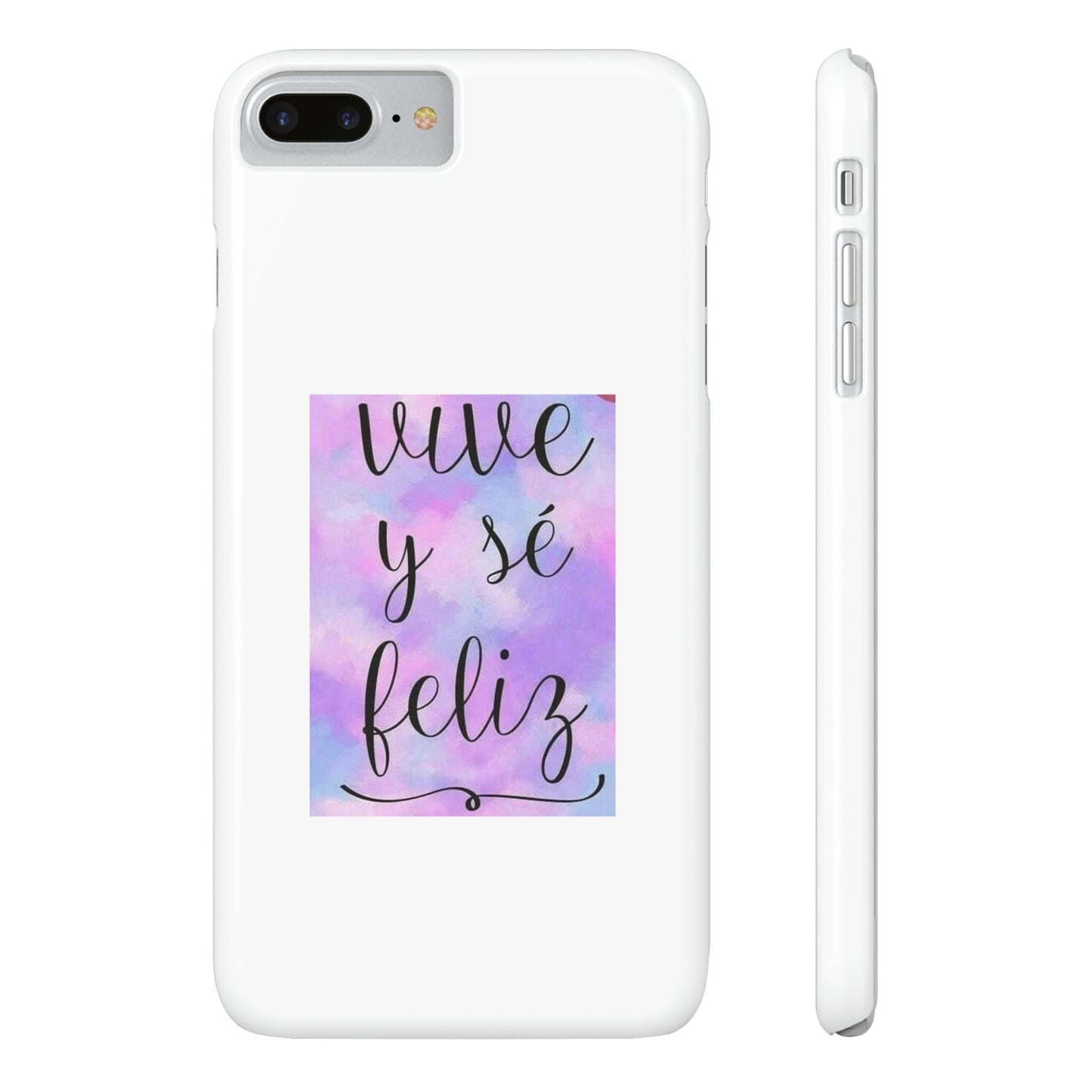 Live Be Happy Slim Phone Cases Spanish