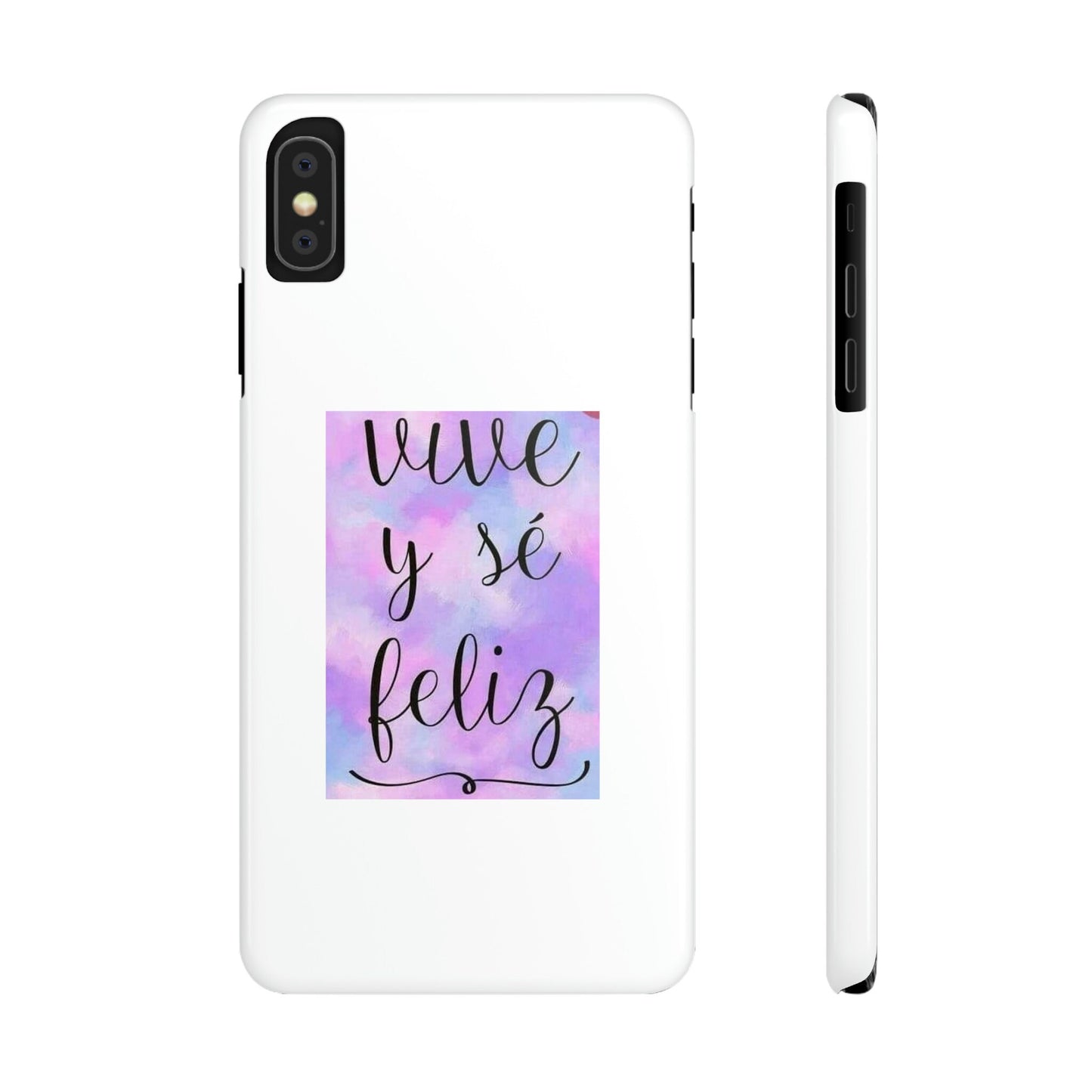 Live Be Happy Slim Phone Cases Spanish