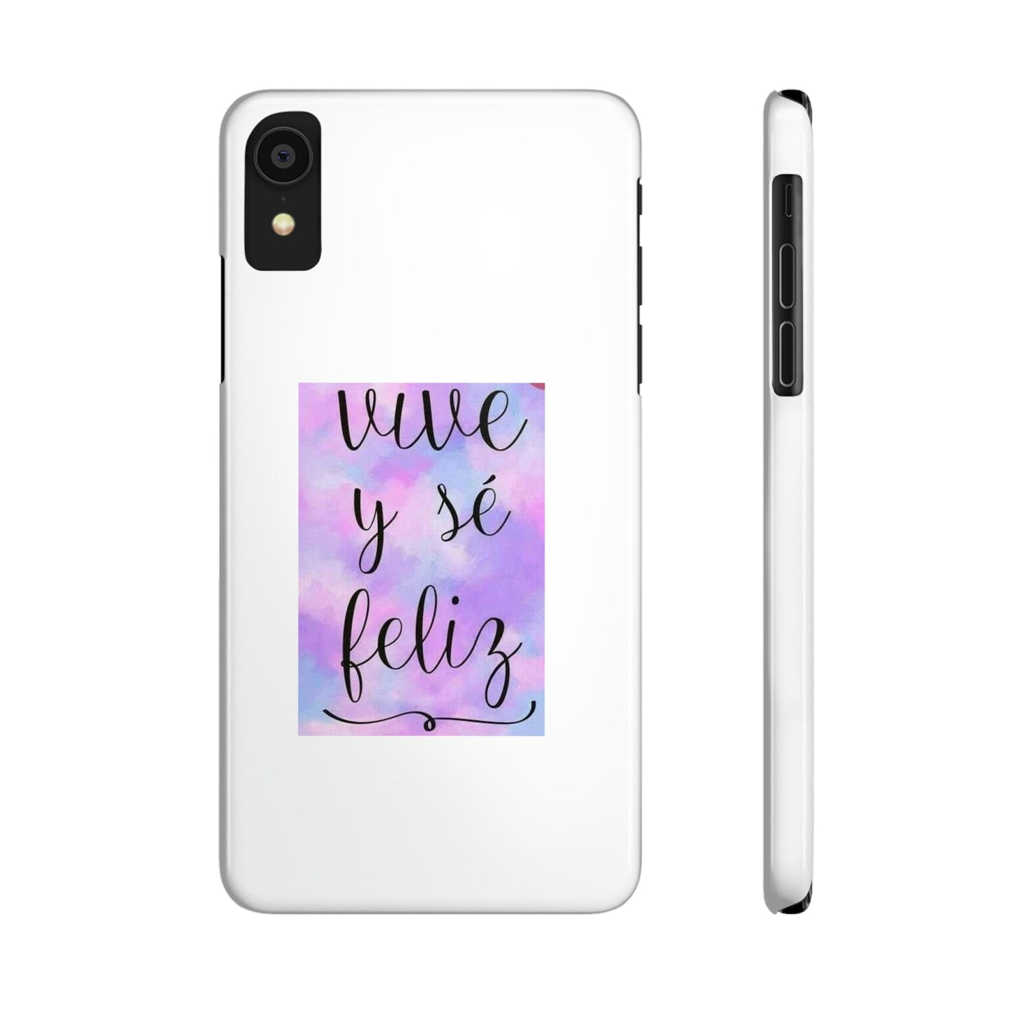 Live Be Happy Slim Phone Cases Spanish