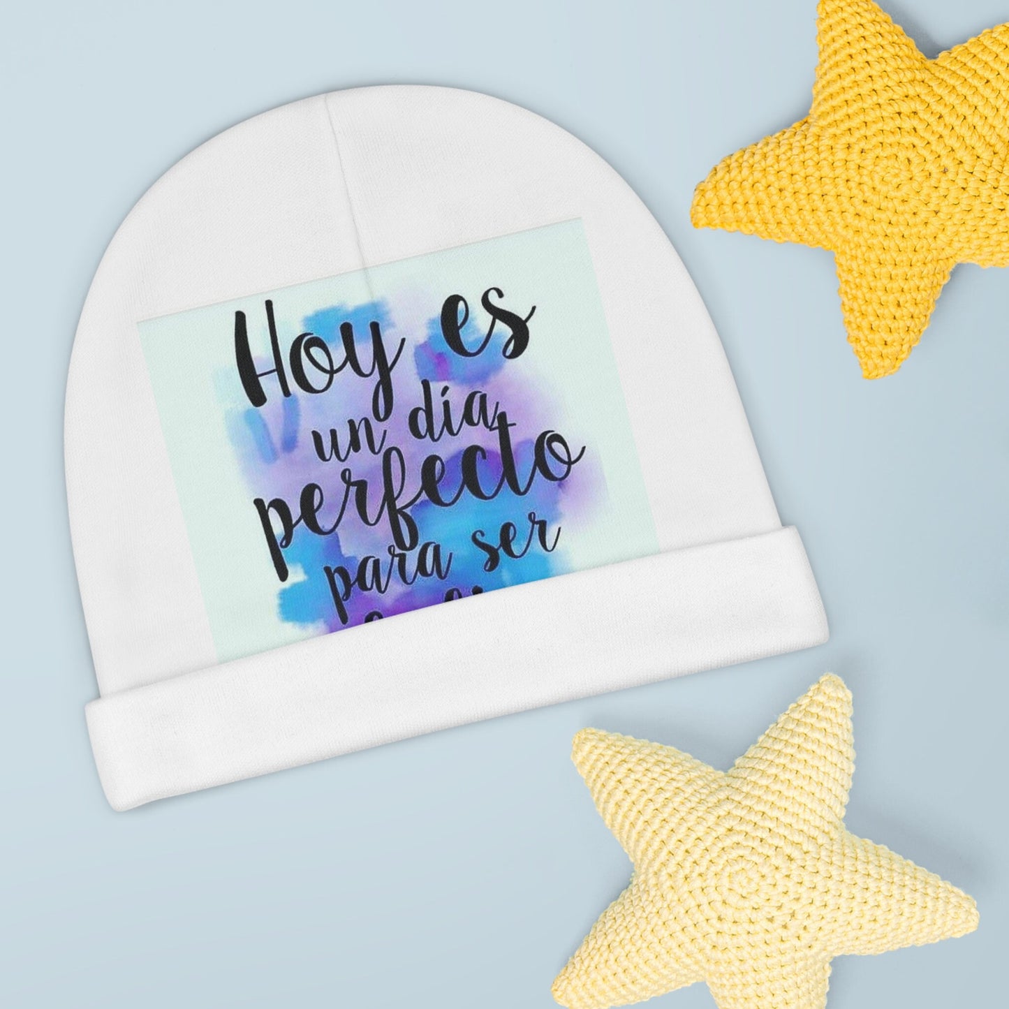 Perfect Day Baby Beanie (AOP) Spanish