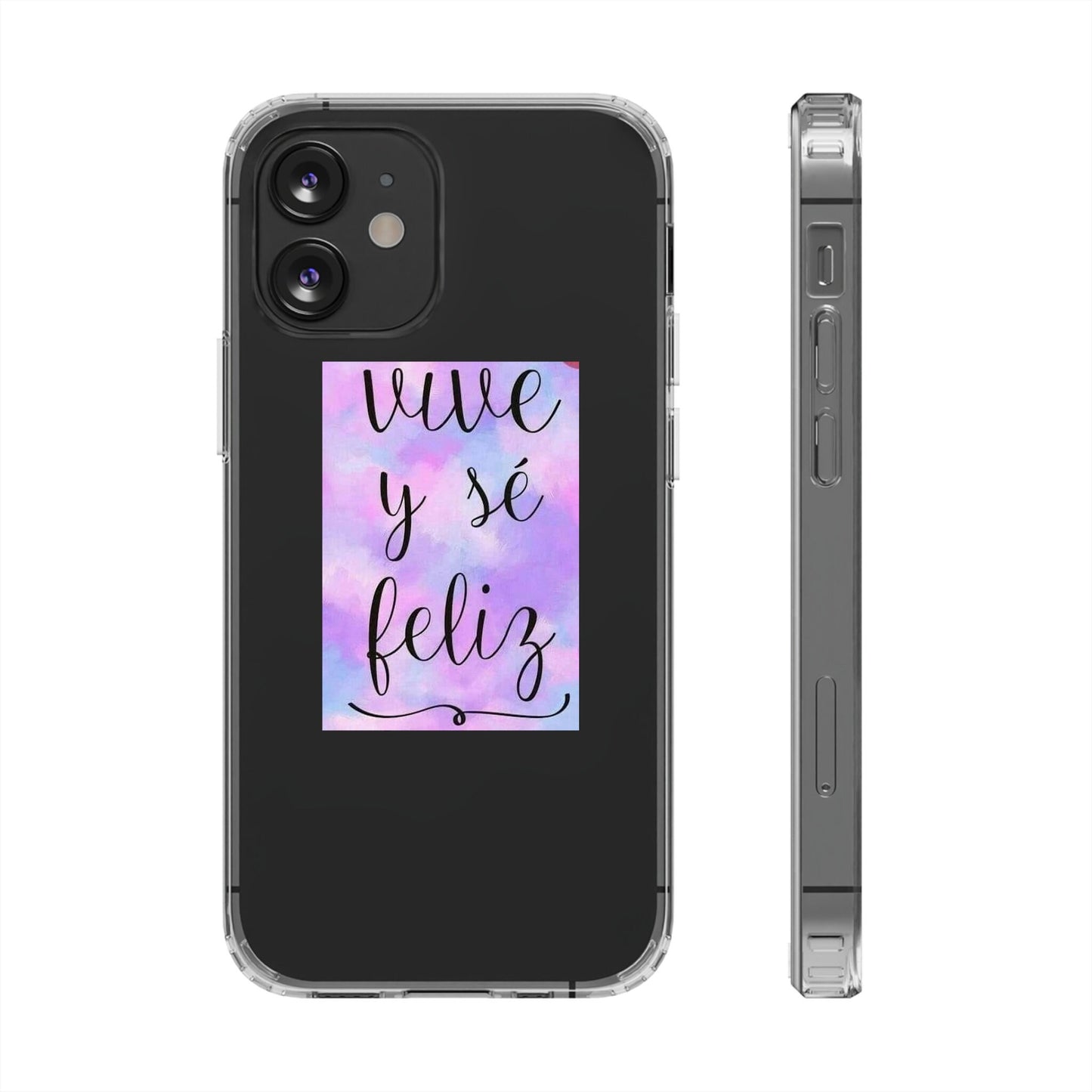 Live Be Happy Clear Cases Spanish