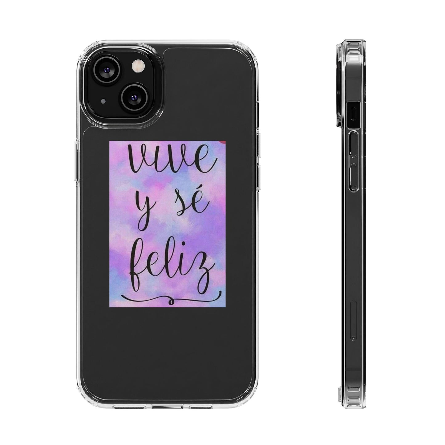 Live Be Happy Clear Cases Spanish