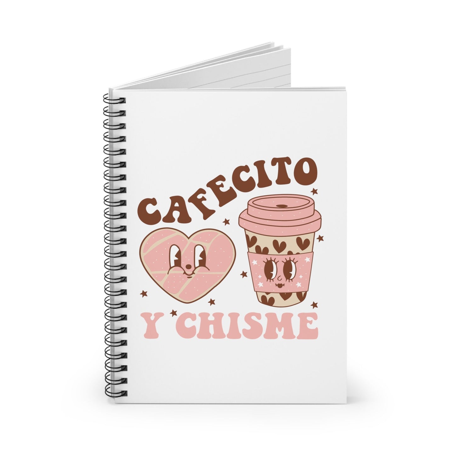 Coffee & Gossip Spiral Notebook - Ruled Line Spanish