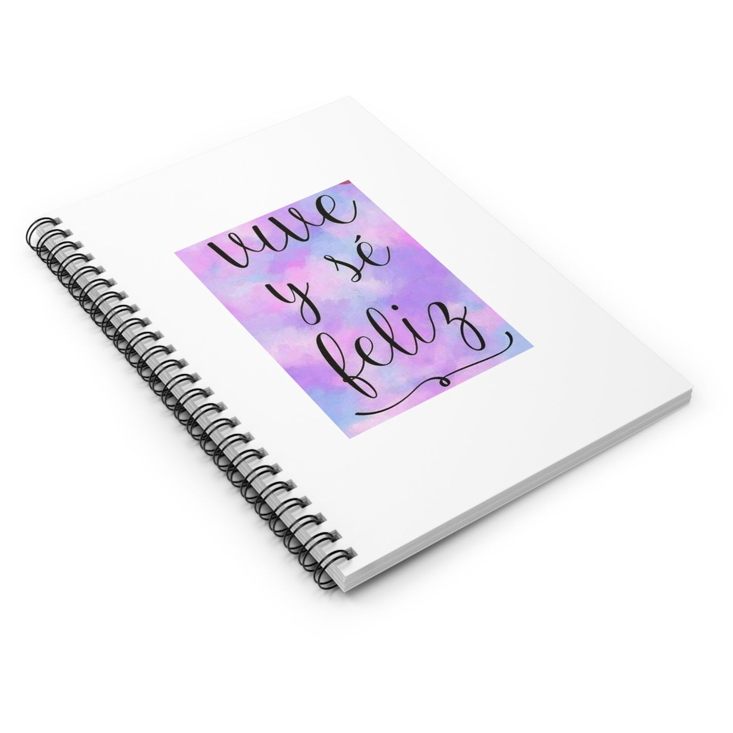 Live Be Happy Spiral Notebook - Ruled Line Spanish