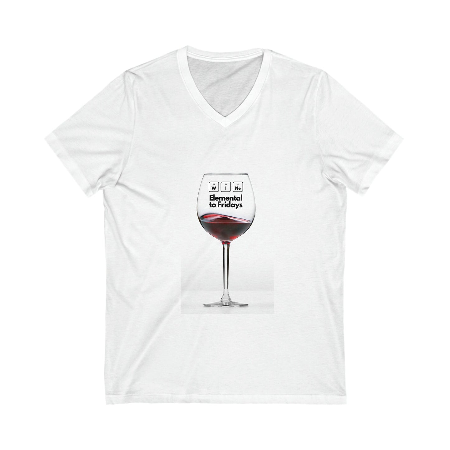 Wine Elemental Unisex Jersey Short Sleeve V-Neck Tee