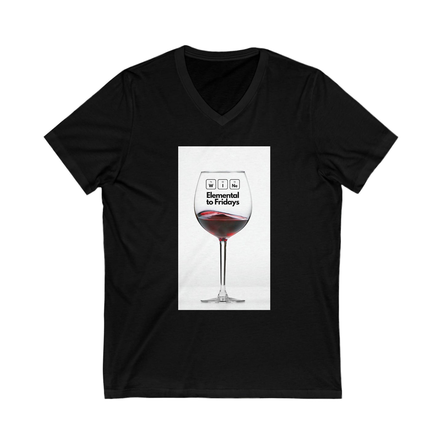 Wine Elemental Unisex Jersey Short Sleeve V-Neck Tee