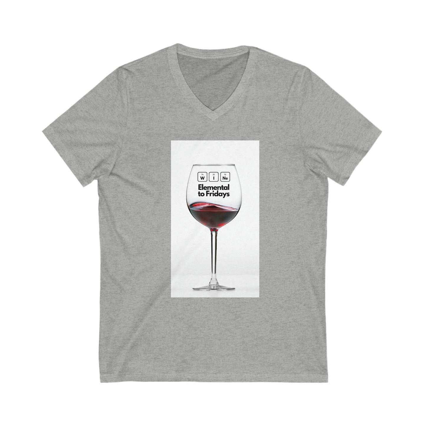 Wine Elemental Unisex Jersey Short Sleeve V-Neck Tee