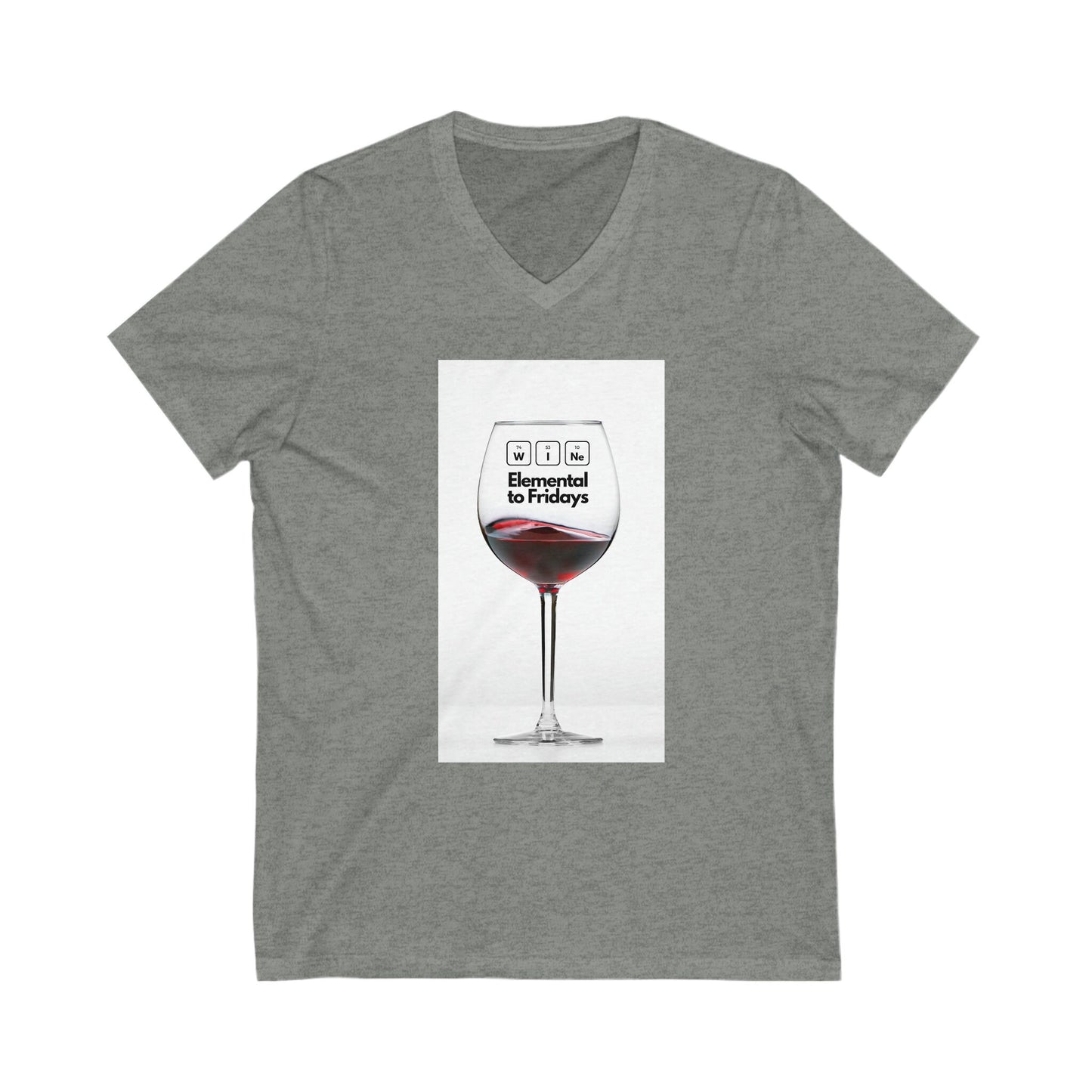 Wine Elemental Unisex Jersey Short Sleeve V-Neck Tee