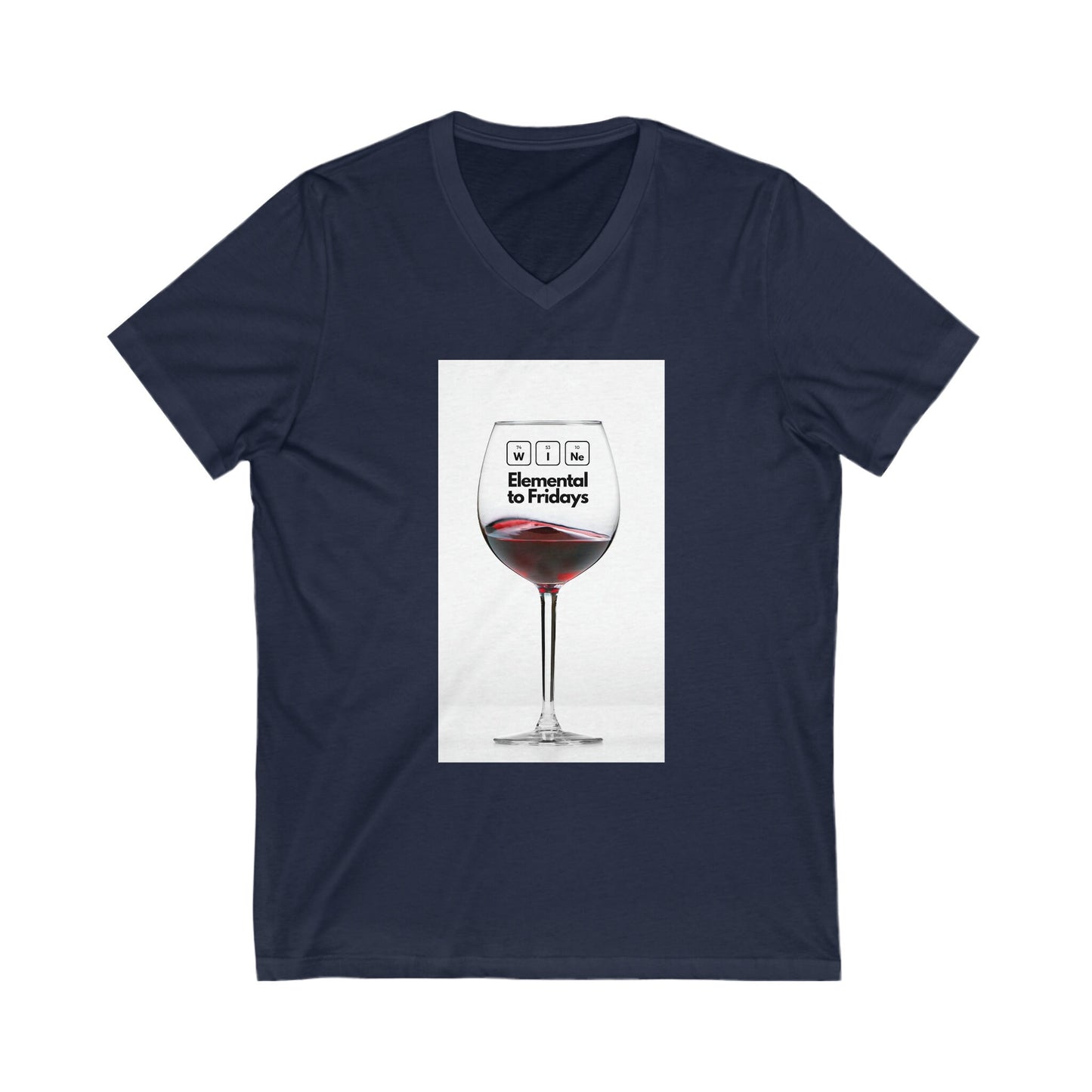 Wine Elemental Unisex Jersey Short Sleeve V-Neck Tee