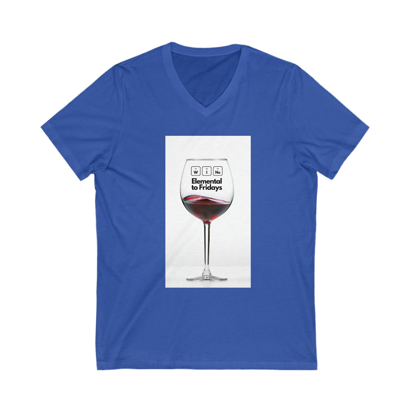 Wine Elemental Unisex Jersey Short Sleeve V-Neck Tee